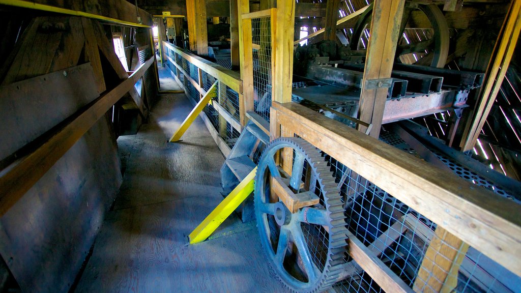 Atlas Coal Mine National Historic Site showing interior views and industrial elements