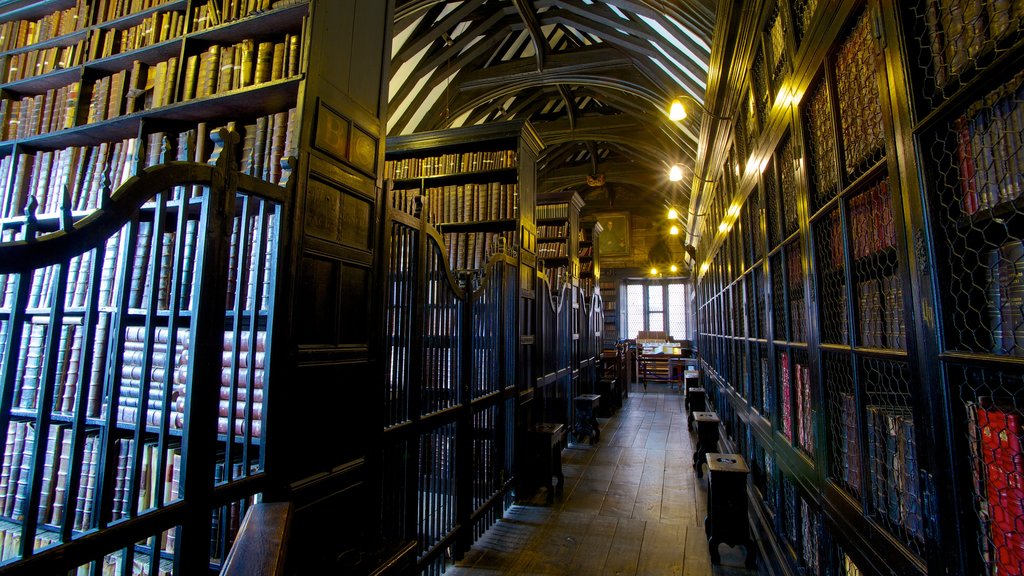 Chetham\'s Library featuring interior views