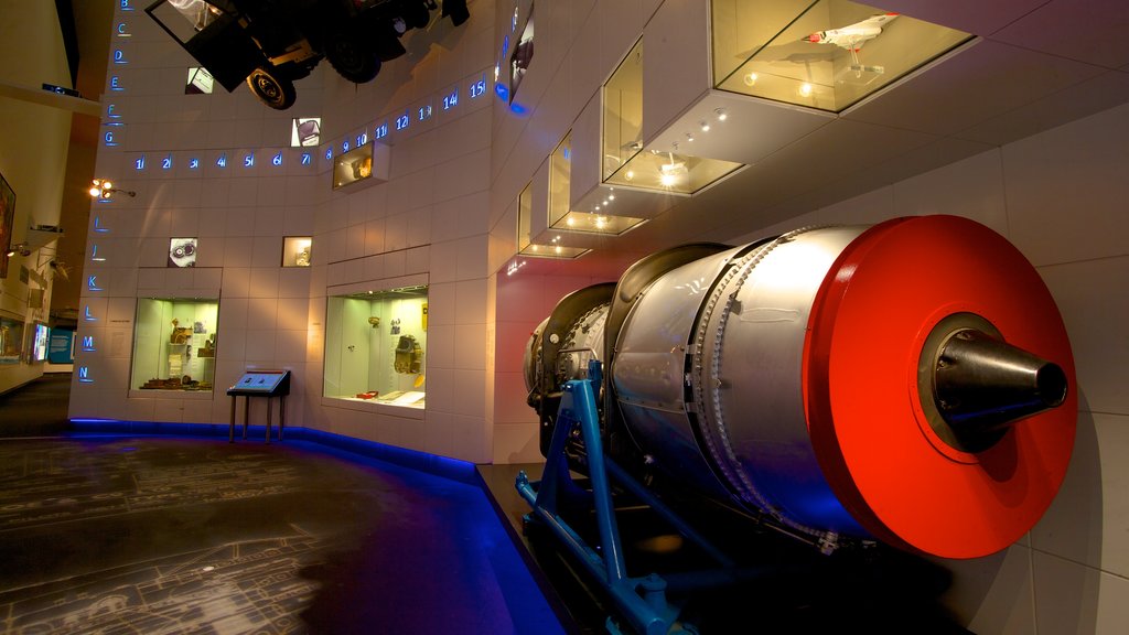 Imperial War Museum North showing military items and interior views