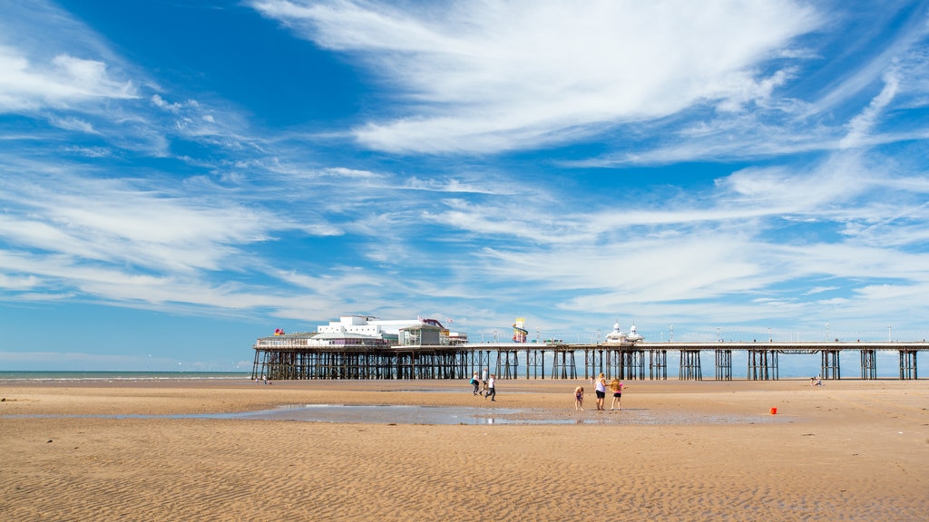 Lancashire showing a sandy beach and general coastal views