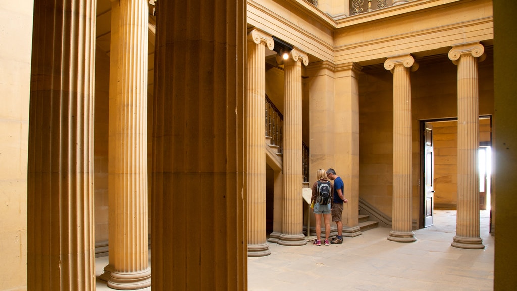 Belsay Hall, Castle and Gardens showing interior views as well as a couple