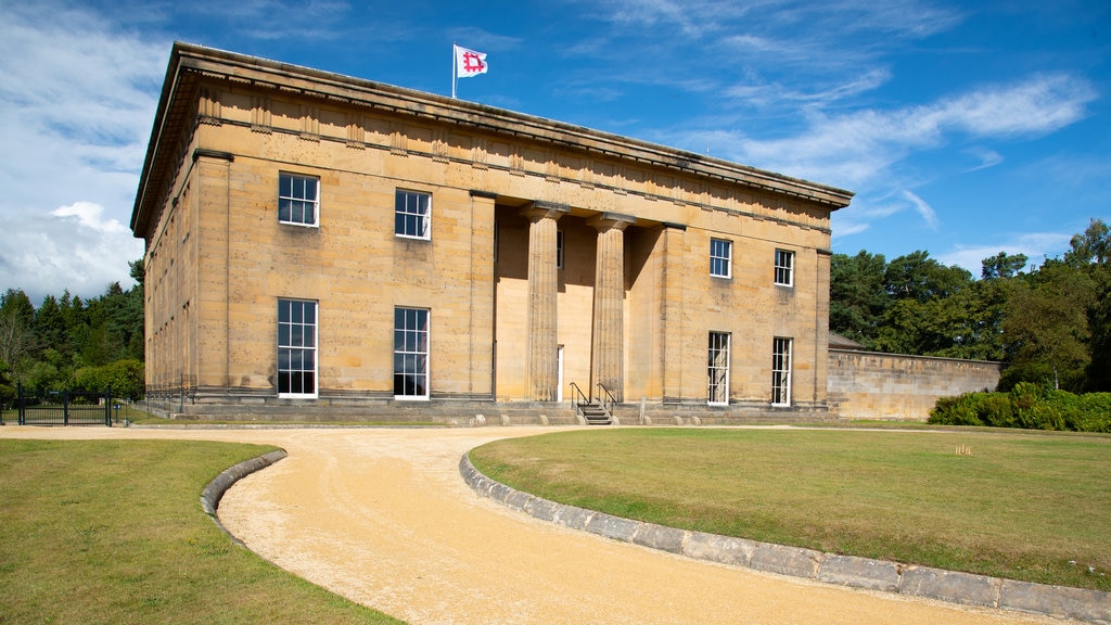 Belsay Hall, Castle and Gardens featuring an administrative buidling and heritage elements