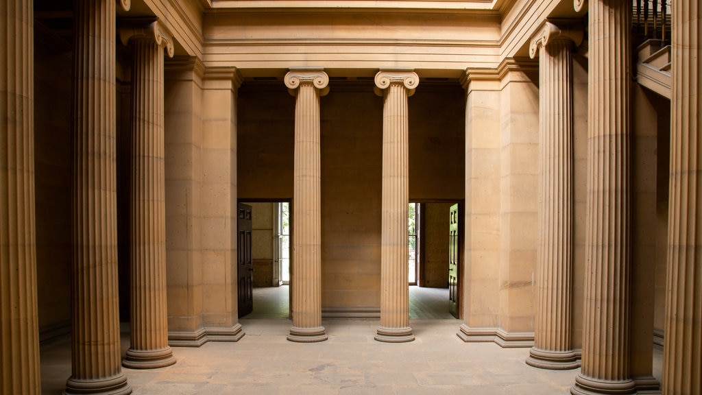 Belsay Hall, Castle and Gardens featuring heritage elements and interior views