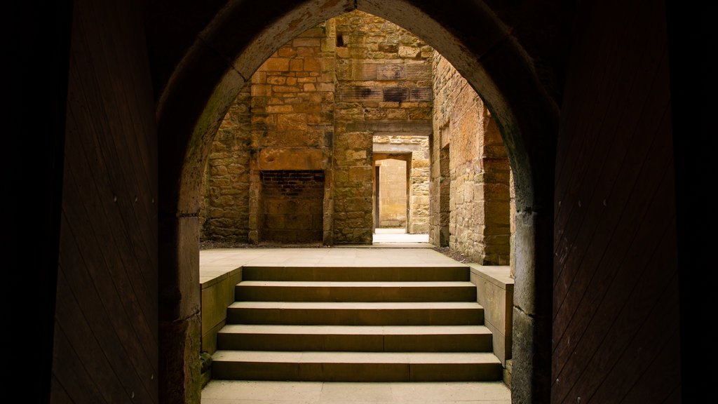 Belsay Hall, Castle and Gardens showing heritage elements