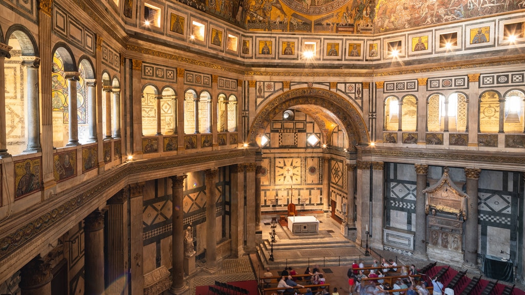 Florence Baptistery showing a church or cathedral, heritage elements and interior views