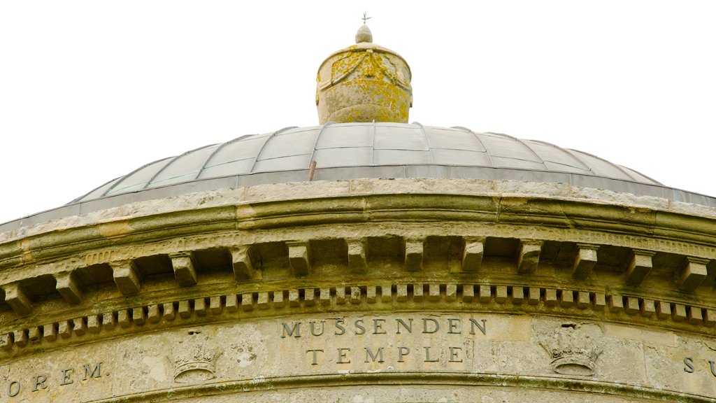 Mussenden Temple showing heritage elements, signage and a temple or place of worship