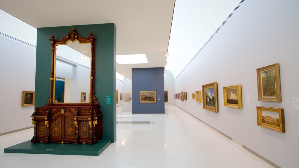 Carnegie Museum of Art que incluye vistas interiores y arte