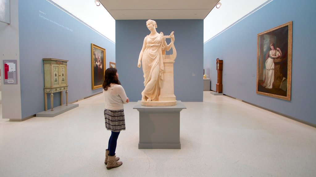 Carnegie Museum of Art ofreciendo vista interna, arte y una estatua o escultura