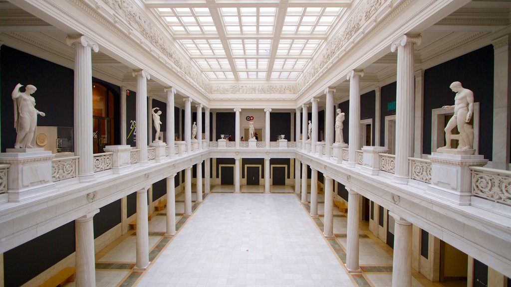 Carnegie Museum of Art showing interior views, a statue or sculpture and art