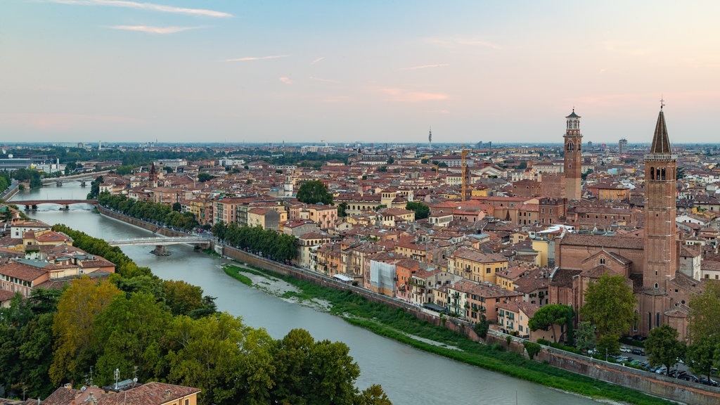 St. Peter\'s Castle showing a sunset, a river or creek and landscape views