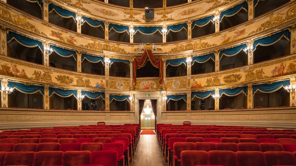 Teatro Comunale Alighieri showing heritage elements, theatre scenes and interior views