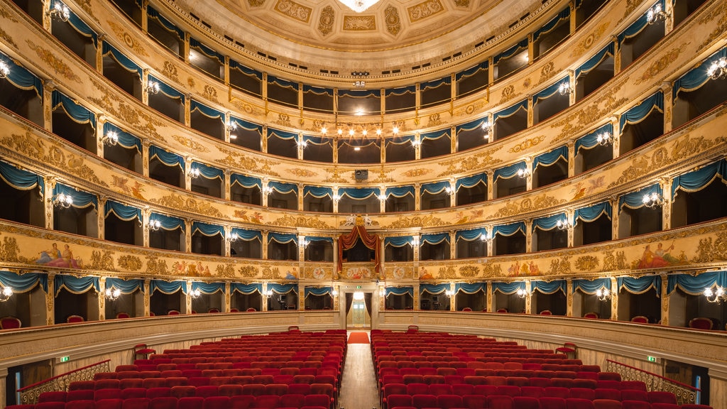 Teatro Comunale Alighieri mostrando vistas interiores, escenas de teatro y elementos del patrimonio