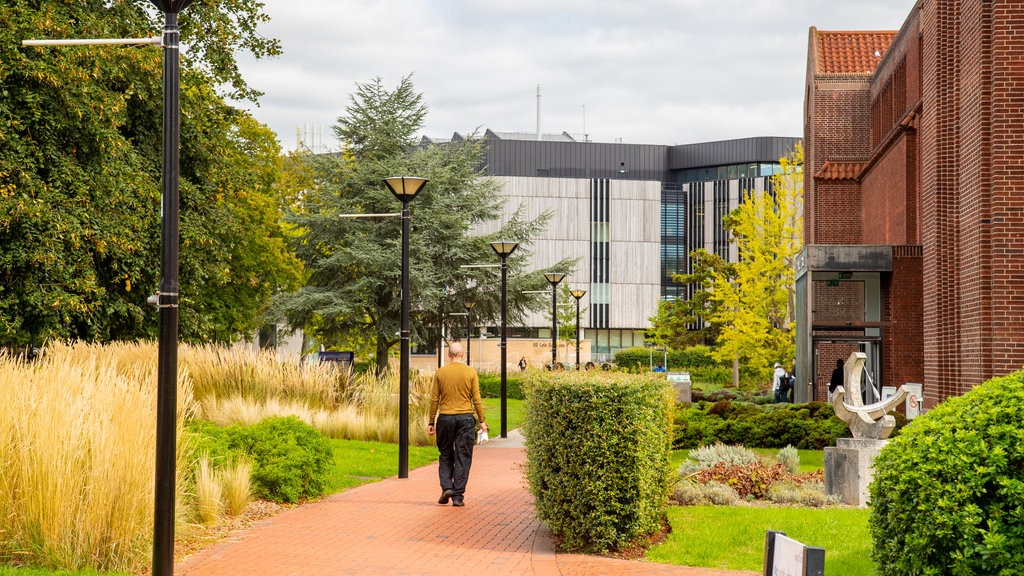 University of Southampton som omfatter en park såvel som en mand