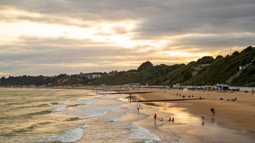 Bournemouth Pier showing a sunset, landscape views and general coastal views