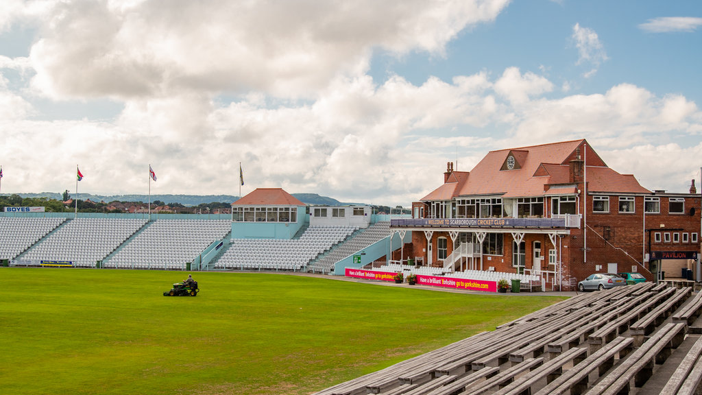 Scarborough Cricket Club presenterar en solnedgång