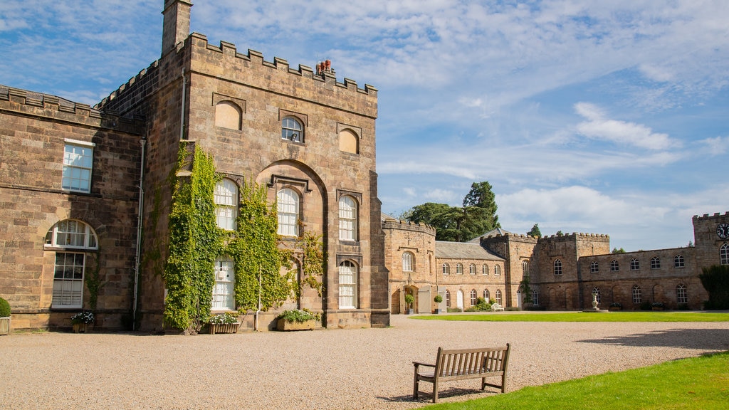 Ripley Castle and Gardens showing château or palace and heritage architecture