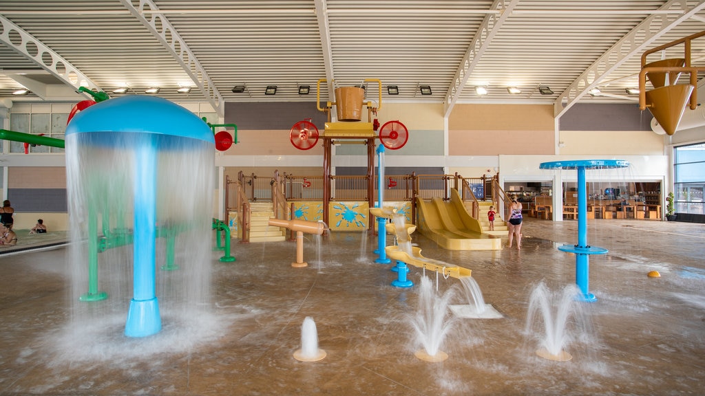 alpamare showing a fountain, interior views and a water park