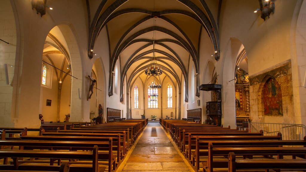 Church of St. Maurice showing interior views, heritage elements and a church or cathedral