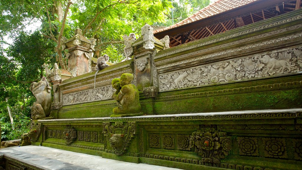 Apenbos van Ubud bevat een tempel of gebedshuis en historische architectuur