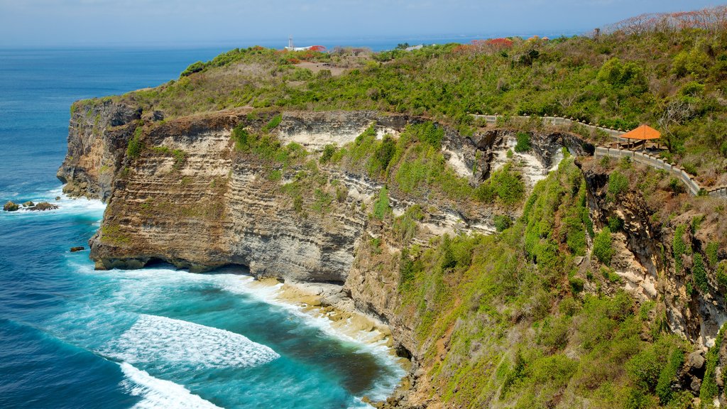 Uluwatu Temple which includes rocky coastline