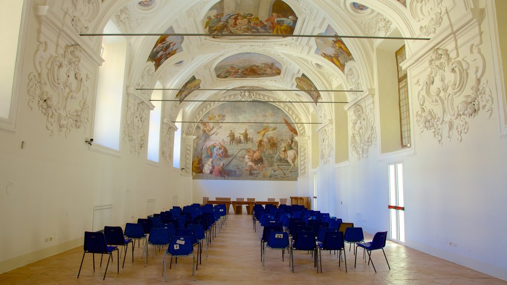 Piazza San Domenico Maggiore showing interior views, a church or cathedral and heritage architecture