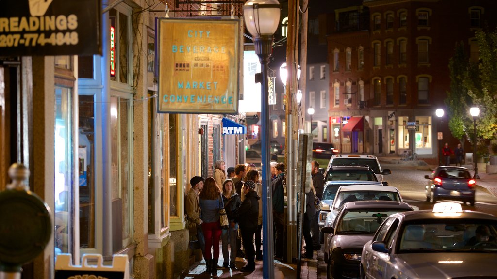 Old Town showing street scenes, signage and night scenes