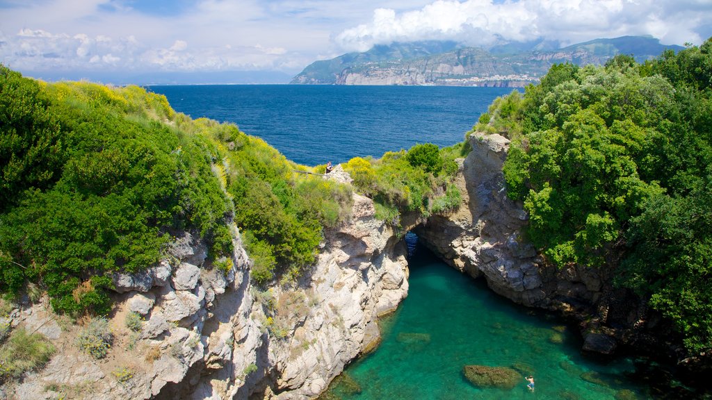 Baths of Queen Giovanna showing rocky coastline