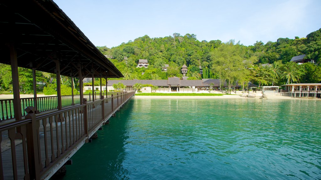 Pangkor Laut which includes a bridge and general coastal views