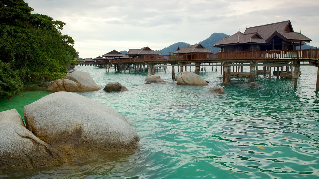 Pangkor Laut which includes a luxury hotel or resort, tropical scenes and general coastal views