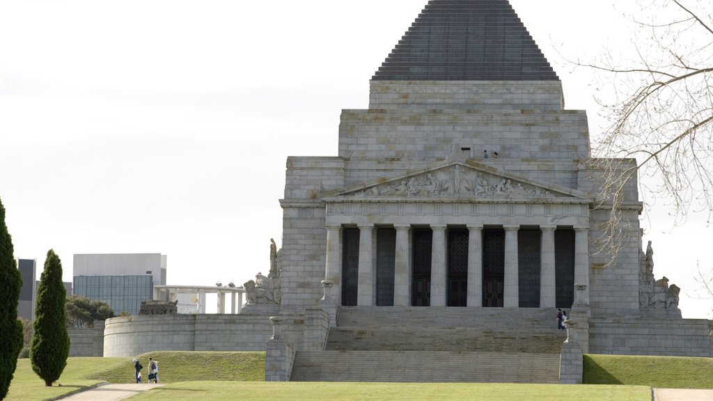 Shrine of Remembrance featuring religious elements and a memorial