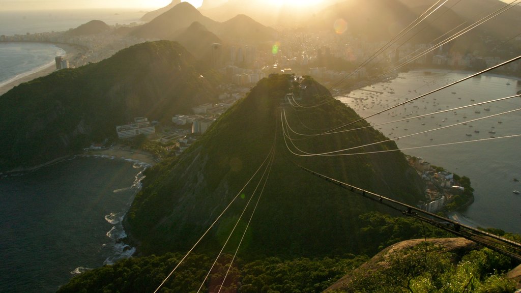 Sugar Loaf Mountain featuring zip lining, general coastal views and mountains