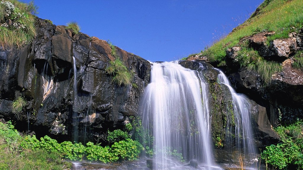 Drakensberg Mountains featuring a waterfall