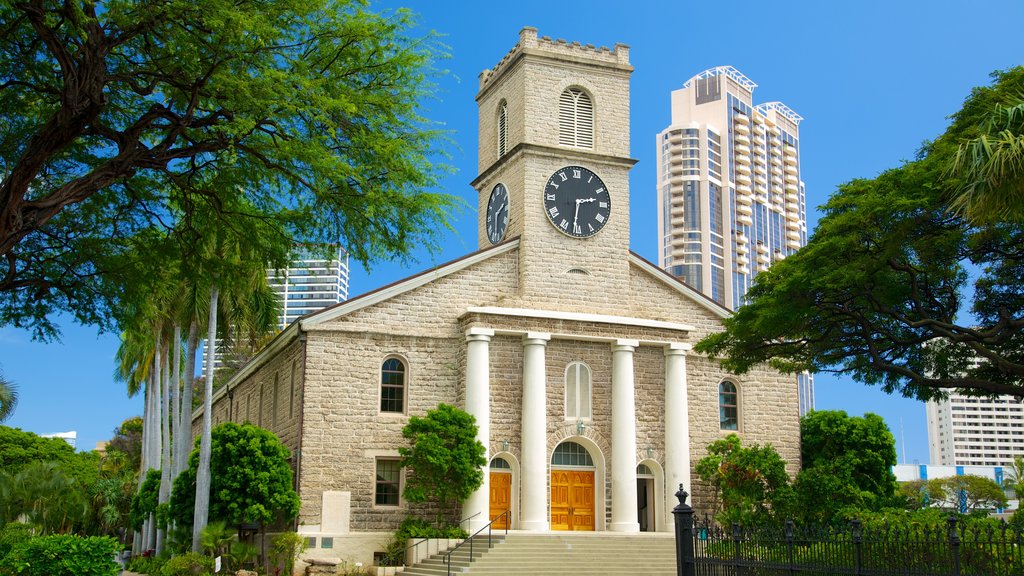 Iolanipaleis toont een stad en historische architectuur