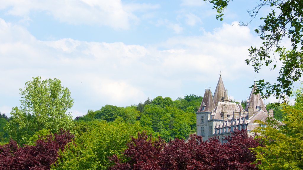 Durbuy qui includes architecture patrimoniale et château ou palais