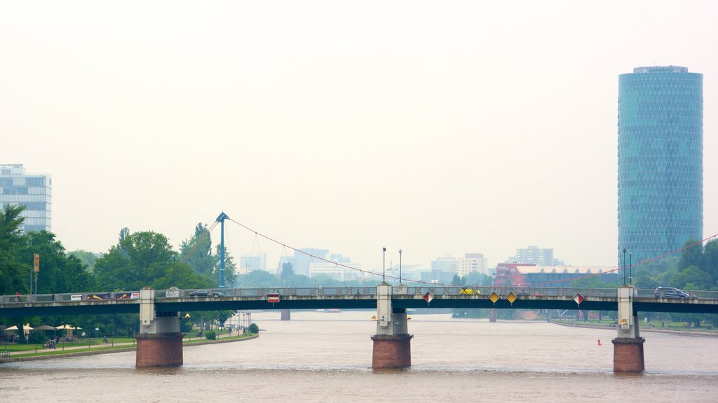 Frankfurt featuring a river or creek and a bridge