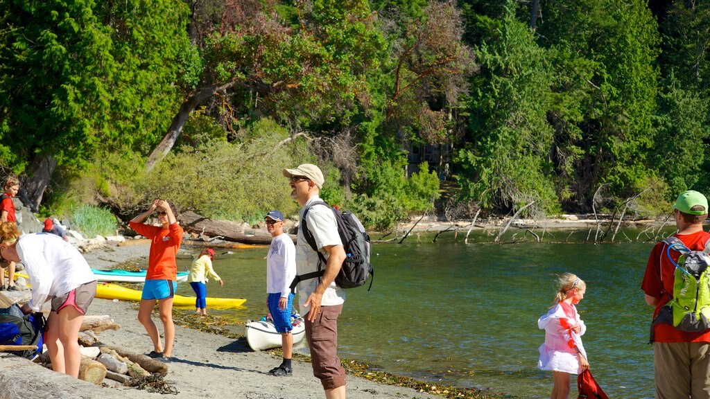 San Juan County Park showing wetlands as well as a small group of people