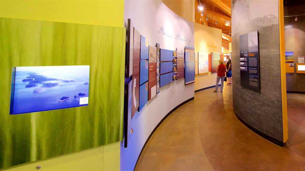 Kohm Yah-mah-nee Visitor Center which includes interior views