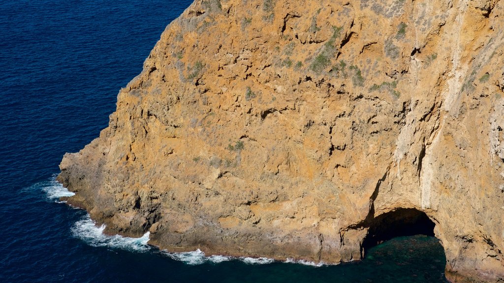 Potato Harbour som omfatter barsk kystlinje og udsigt over kystområde