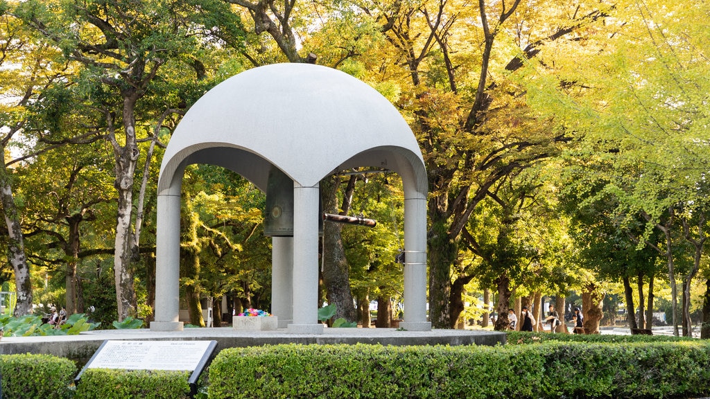 Bell of Peace showing a park