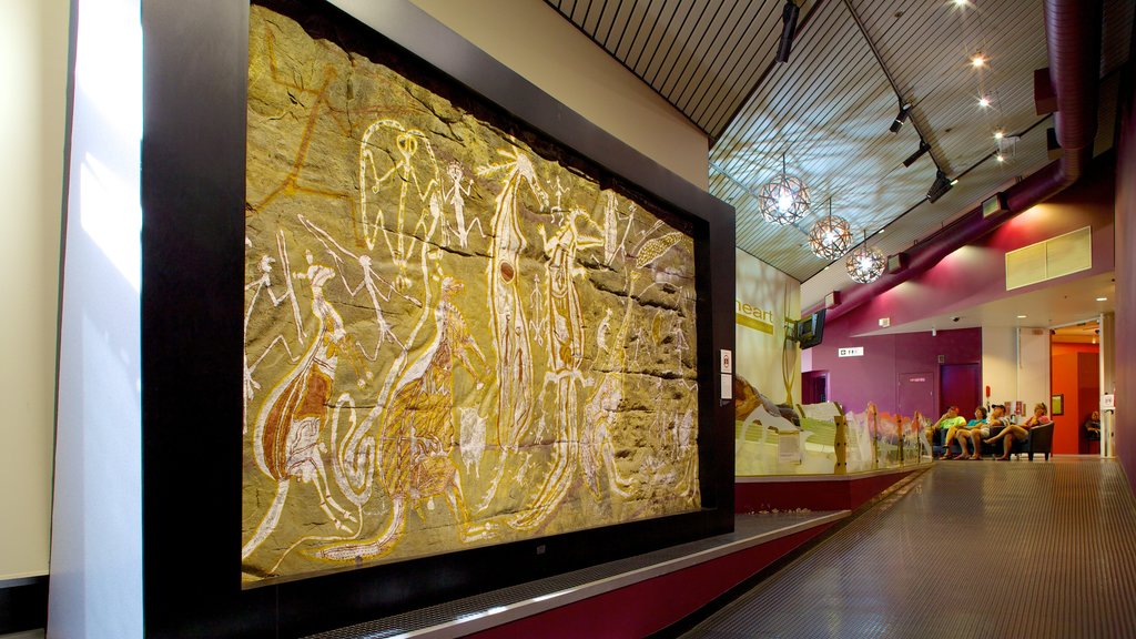 Museum and Art Gallery of the Northern Territory which includes art and interior views