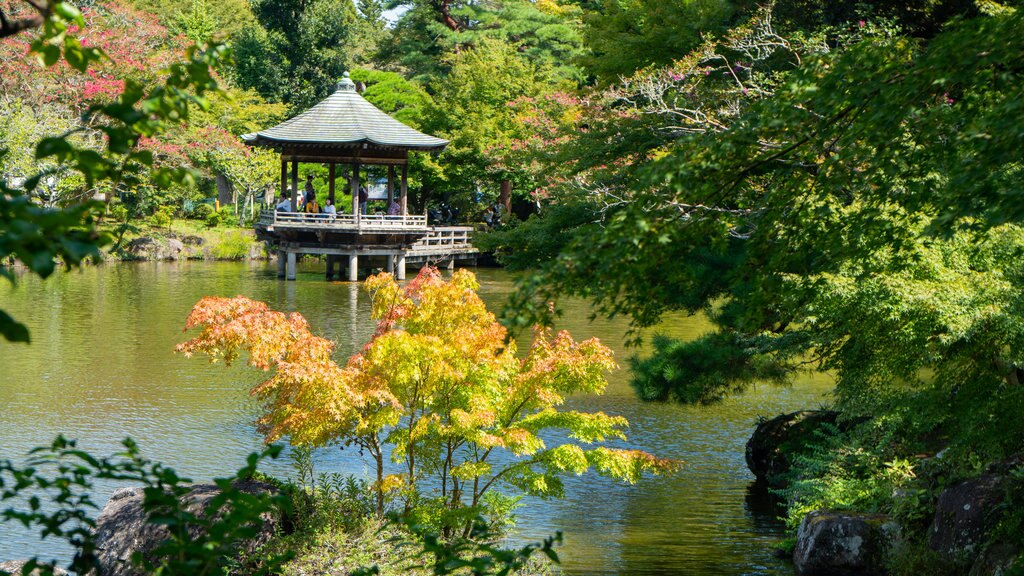 Naritasan Park showing a lake or waterhole