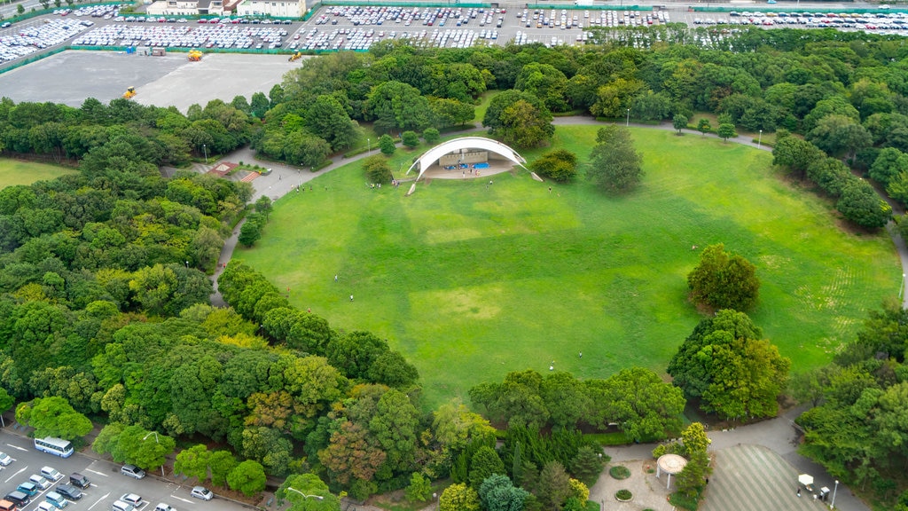 Torre del puerto de Chiba ofreciendo un jardín