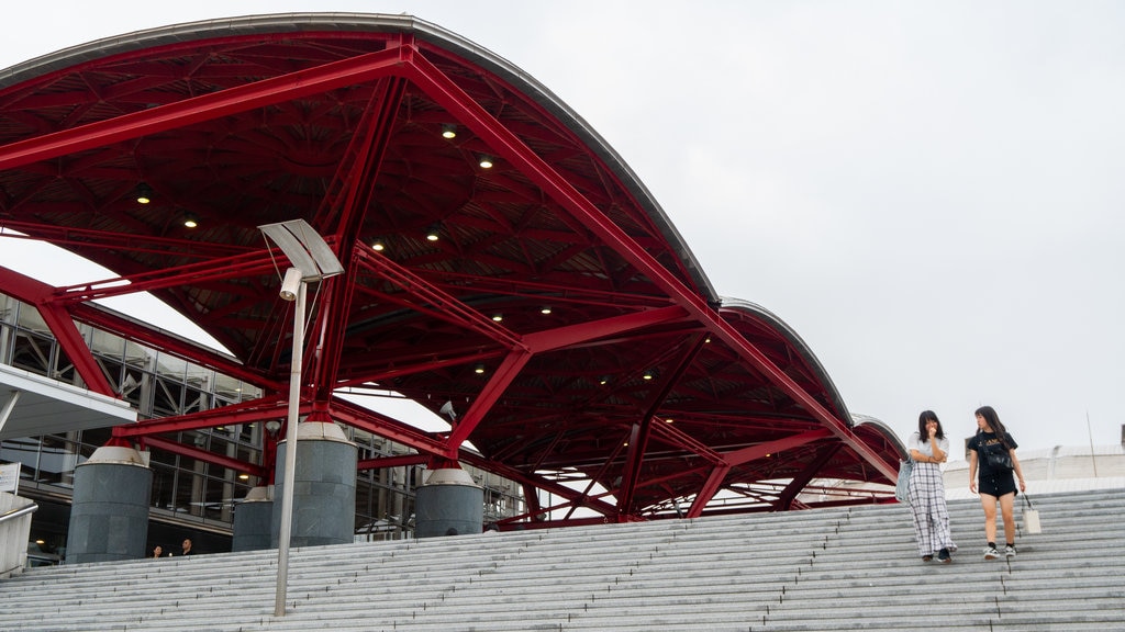 Makuhari Messe showing street scenes as well as a couple