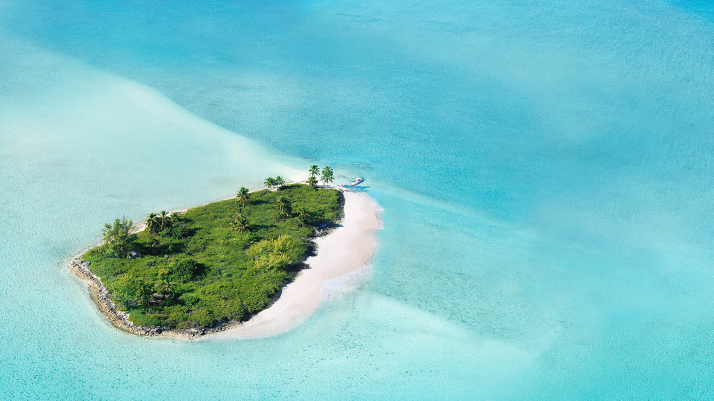 Eleuthera og Harbour Island som inkluderer utsikt mot øy, kyst og tropisk landskap