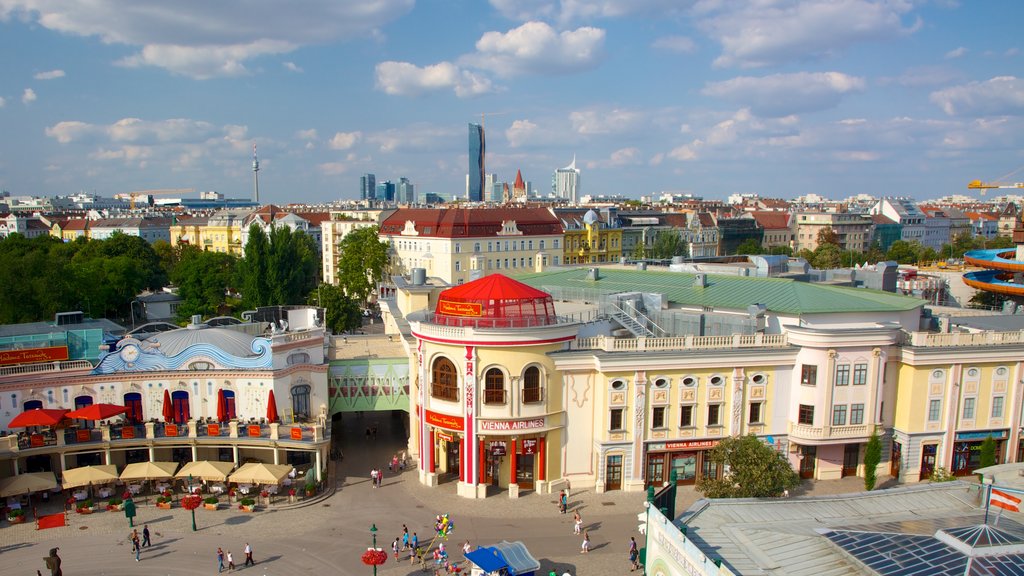 Wiener Prater showing a city, a square or plaza and landscape views