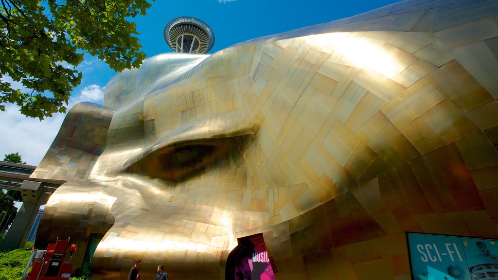 Seattle Center joka esittää moderni arkkitehtuuri