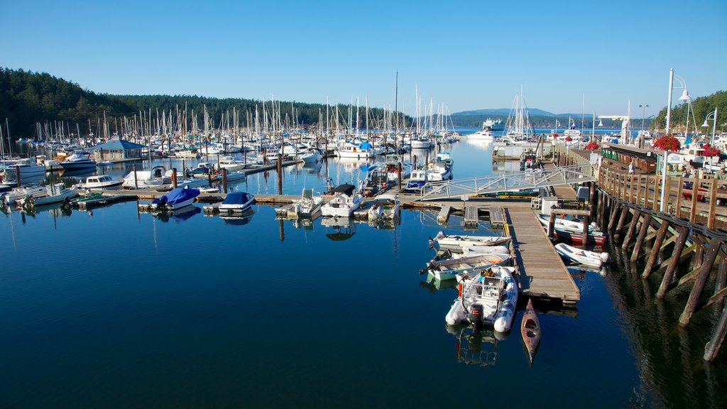 San Juan Island featuring sailing, a marina and a bay or harbour