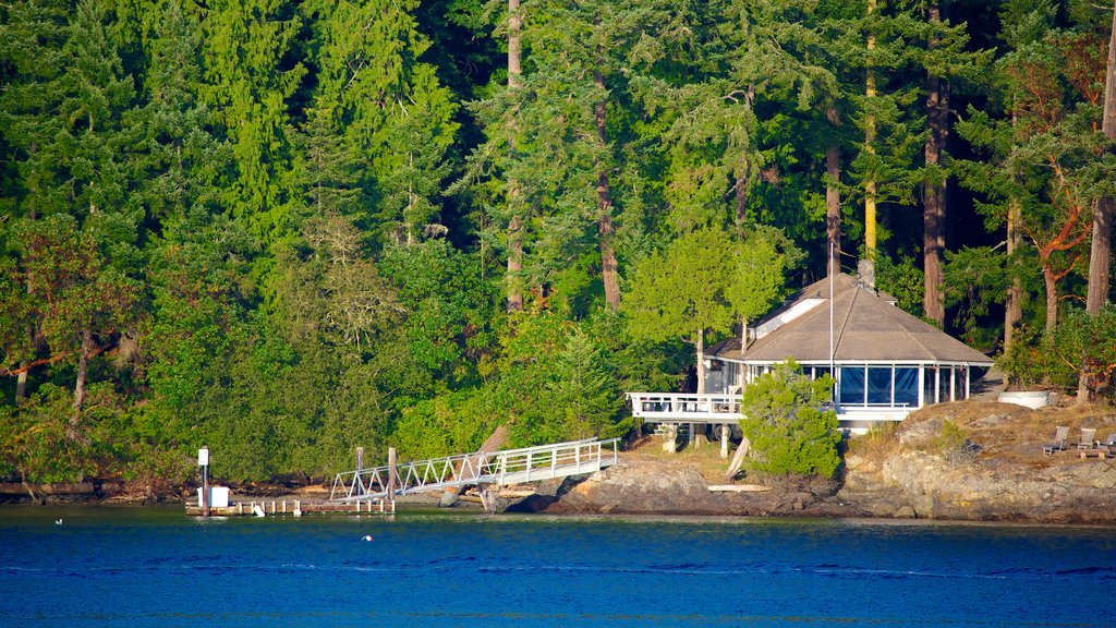 San Juan Island showing a house and a lake or waterhole