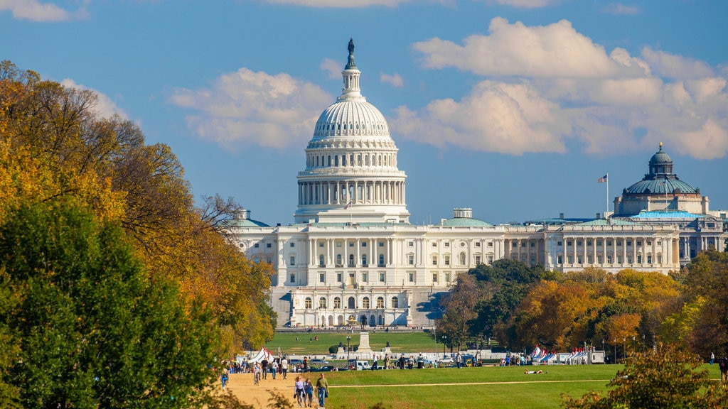 Capitolio de los Estados Unidos mostrando arquitectura patrimonial y un edificio administrativo