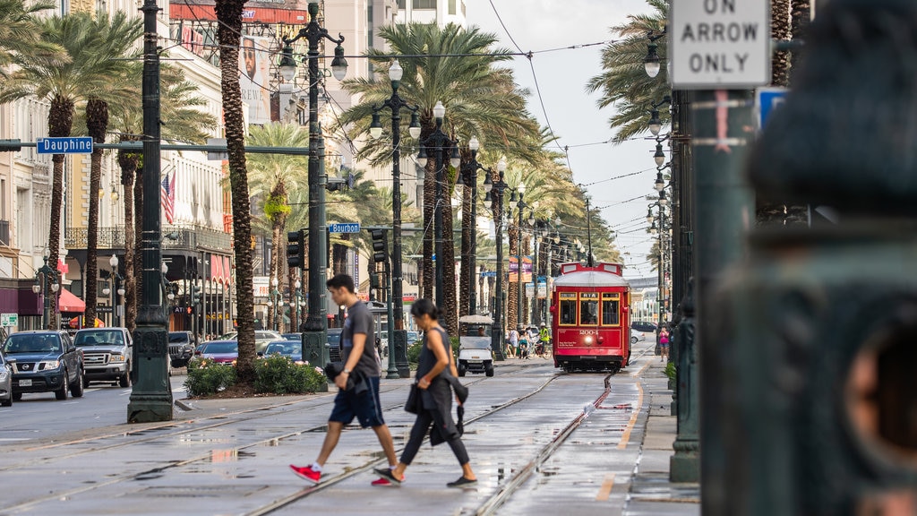 Canal Street showing street scenes as well as a couple